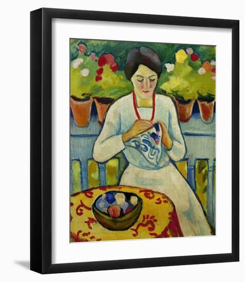 Woman on a Balcony 1910-Auguste Macke-Framed Giclee Print