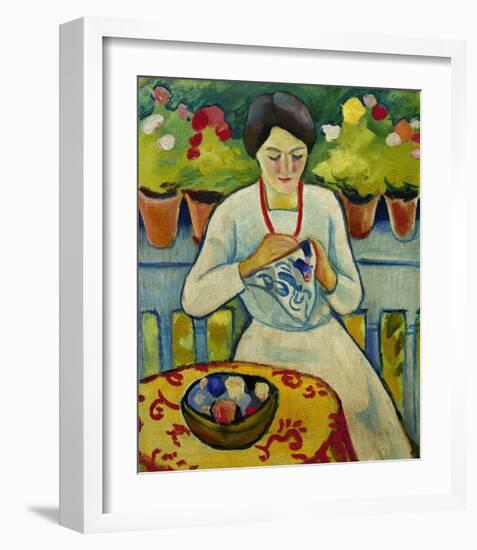 Woman on a Balcony 1910-Auguste Macke-Framed Giclee Print