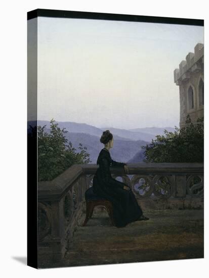 Woman on a Balcony-Karl Gustav Carus-Stretched Canvas