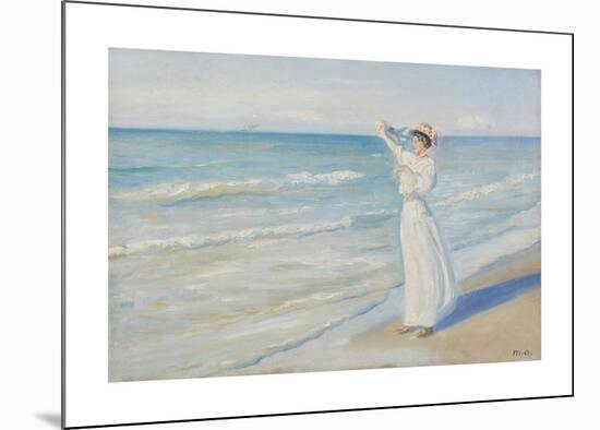 Woman on a beach-Michael Ancher-Mounted Premium Giclee Print