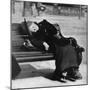 Woman on a Bench-null-Mounted Photographic Print