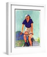 "Woman on a Bike,"April 28, 1934-John Newton Howitt-Framed Giclee Print