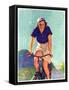 "Woman on a Bike,"April 28, 1934-John Newton Howitt-Framed Stretched Canvas