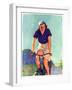 "Woman on a Bike,"April 28, 1934-John Newton Howitt-Framed Premium Giclee Print