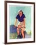 "Woman on a Bike,"April 28, 1934-John Newton Howitt-Framed Giclee Print