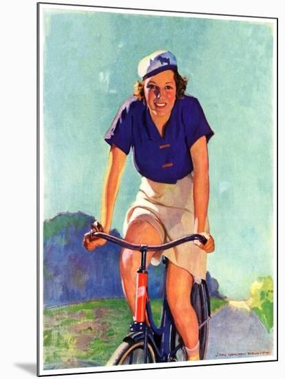 "Woman on a Bike,"April 28, 1934-John Newton Howitt-Mounted Giclee Print