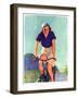 "Woman on a Bike,"April 28, 1934-John Newton Howitt-Framed Giclee Print