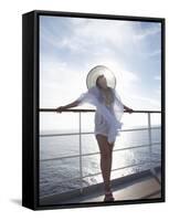 Woman on a Cruise Ship, Nassau, Bahamas, West Indies, Caribbean, Central America-Angelo Cavalli-Framed Stretched Canvas