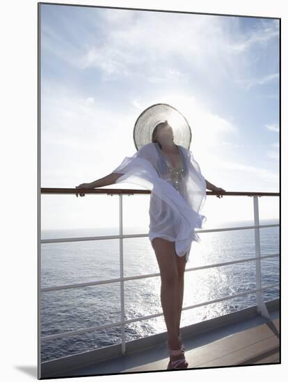 Woman on a Cruise Ship, Nassau, Bahamas, West Indies, Caribbean, Central America-Angelo Cavalli-Mounted Photographic Print