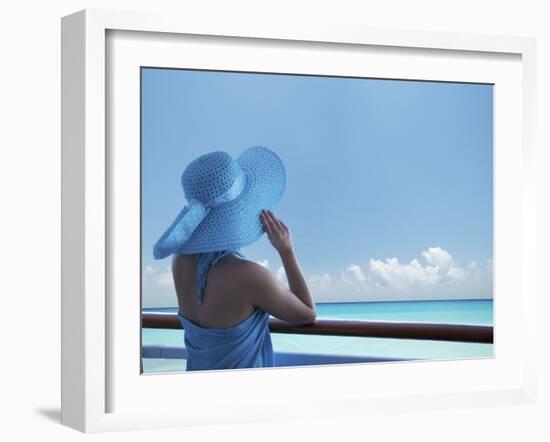 Woman on a Cruise Ship, Nassau, Bahamas, West Indies, Caribbean, Central America-Angelo Cavalli-Framed Photographic Print