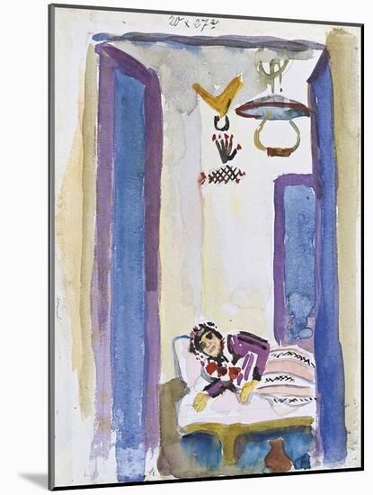 Woman on a Divan, 1914-August Macke-Mounted Giclee Print