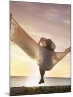 Woman on a Hammock on the Beach, Florida, United States of America, North America-Angelo Cavalli-Mounted Photographic Print