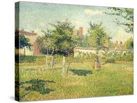 Woman on a Lawn-Camille Pissarro-Stretched Canvas