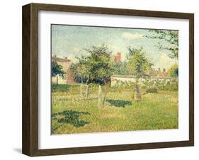 Woman on a Lawn-Camille Pissarro-Framed Giclee Print