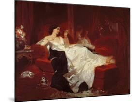 Woman on a Red Sofa-Eugene Louis Lami-Mounted Giclee Print