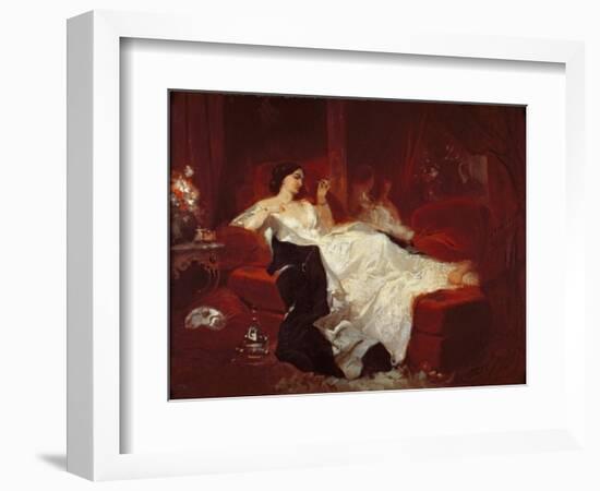 Woman on a Red Sofa-Eugene Louis Lami-Framed Giclee Print