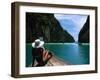 Woman on Boat, Phi Phi Island, Phuket-Angelo Cavalli-Framed Premium Photographic Print