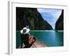 Woman on Boat, Phi Phi Island, Phuket-Angelo Cavalli-Framed Photographic Print