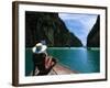 Woman on Boat, Phi Phi Island, Phuket-Angelo Cavalli-Framed Photographic Print