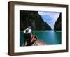 Woman on Boat, Phi Phi Island, Phuket-Angelo Cavalli-Framed Photographic Print