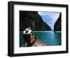 Woman on Boat, Phi Phi Island, Phuket-Angelo Cavalli-Framed Photographic Print