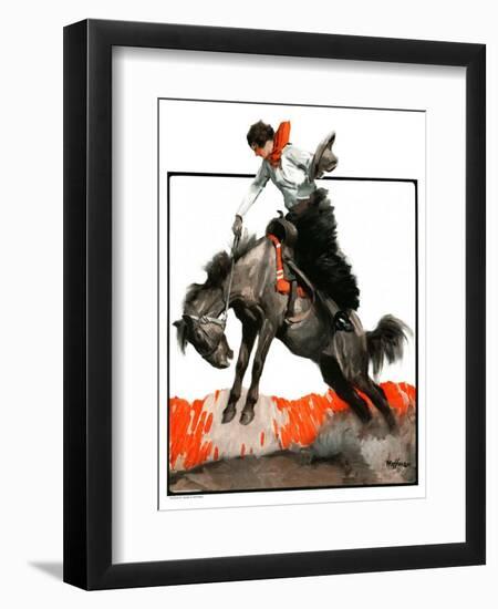 "Woman on Bucking Bronco,"April 19, 1924-Frank Hoffman-Framed Giclee Print