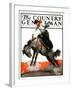 "Woman on Bucking Bronco," Country Gentleman Cover, April 19, 1924-Frank Hoffman-Framed Giclee Print