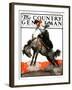 "Woman on Bucking Bronco," Country Gentleman Cover, April 19, 1924-Frank Hoffman-Framed Giclee Print