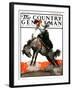 "Woman on Bucking Bronco," Country Gentleman Cover, April 19, 1924-Frank Hoffman-Framed Giclee Print