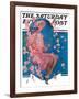 "Woman on Floral Swing," Saturday Evening Post Cover, May 19, 1928-Elbert Mcgran Jackson-Framed Giclee Print