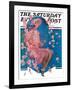 "Woman on Floral Swing," Saturday Evening Post Cover, May 19, 1928-Elbert Mcgran Jackson-Framed Giclee Print