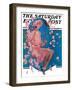"Woman on Floral Swing," Saturday Evening Post Cover, May 19, 1928-Elbert Mcgran Jackson-Framed Giclee Print