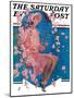 "Woman on Floral Swing," Saturday Evening Post Cover, May 19, 1928-Elbert Mcgran Jackson-Mounted Giclee Print