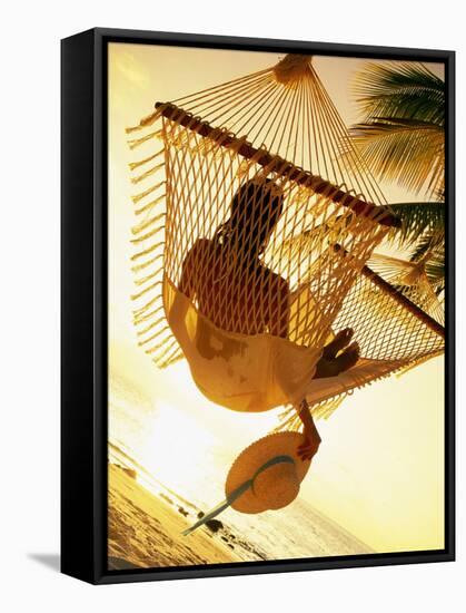 Woman on Hammock, Ari Atoll, White Sand Island-Angelo Cavalli-Framed Stretched Canvas