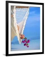 Woman on Hammock, Ari Atoll, White Sands Island-Angelo Cavalli-Framed Photographic Print