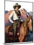 "Woman on Horse in Mountains,"October 6, 1928-William Henry Dethlef Koerner-Mounted Giclee Print