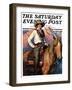 "Woman on Horse in Mountains," Saturday Evening Post Cover, October 6, 1928-William Henry Dethlef Koerner-Framed Giclee Print