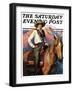 "Woman on Horse in Mountains," Saturday Evening Post Cover, October 6, 1928-William Henry Dethlef Koerner-Framed Giclee Print