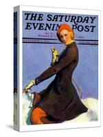 "Woman on Horseback," Saturday Evening Post Cover, September 17, 1932-Guy Hoff-Stretched Canvas