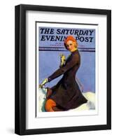 "Woman on Horseback," Saturday Evening Post Cover, September 17, 1932-Guy Hoff-Framed Premium Giclee Print