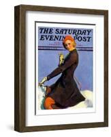 "Woman on Horseback," Saturday Evening Post Cover, September 17, 1932-Guy Hoff-Framed Giclee Print