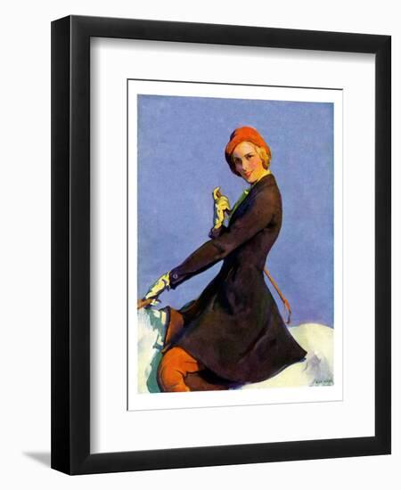 "Woman on Horseback,"September 17, 1932-Guy Hoff-Framed Premium Giclee Print