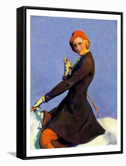 "Woman on Horseback,"September 17, 1932-Guy Hoff-Framed Stretched Canvas