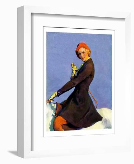 "Woman on Horseback,"September 17, 1932-Guy Hoff-Framed Giclee Print