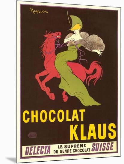 Woman on Red Horse, Chocolate-null-Mounted Art Print