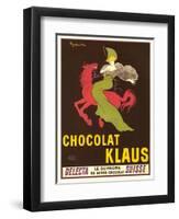 Woman on Red Horse, Chocolate-null-Framed Art Print