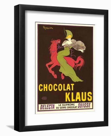 Woman on Red Horse, Chocolate-null-Framed Art Print