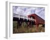 Woman on Roseman Bridge, Madison County, Iowa, USA-Bill Bachmann-Framed Photographic Print