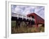 Woman on Roseman Bridge, Madison County, Iowa, USA-Bill Bachmann-Framed Photographic Print