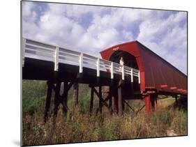 Woman on Roseman Bridge, Madison County, Iowa, USA-Bill Bachmann-Mounted Photographic Print